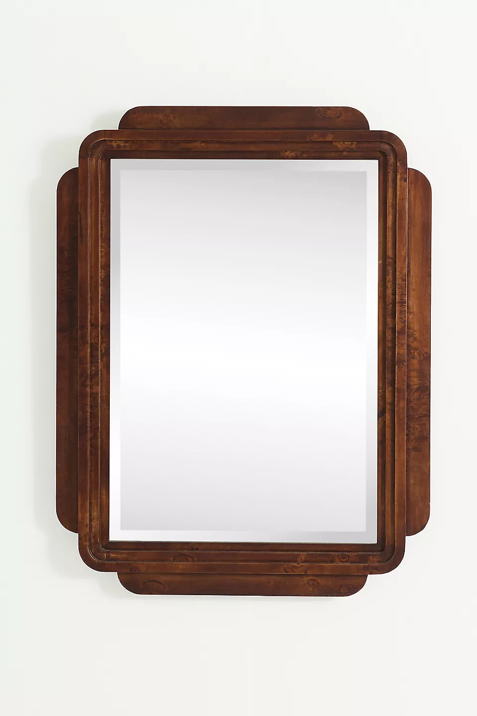 Burl Wood Portrait Wall Mirror