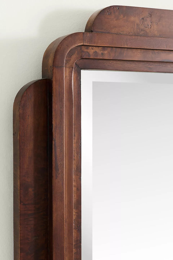 Burl Wood Portrait Wall Mirror