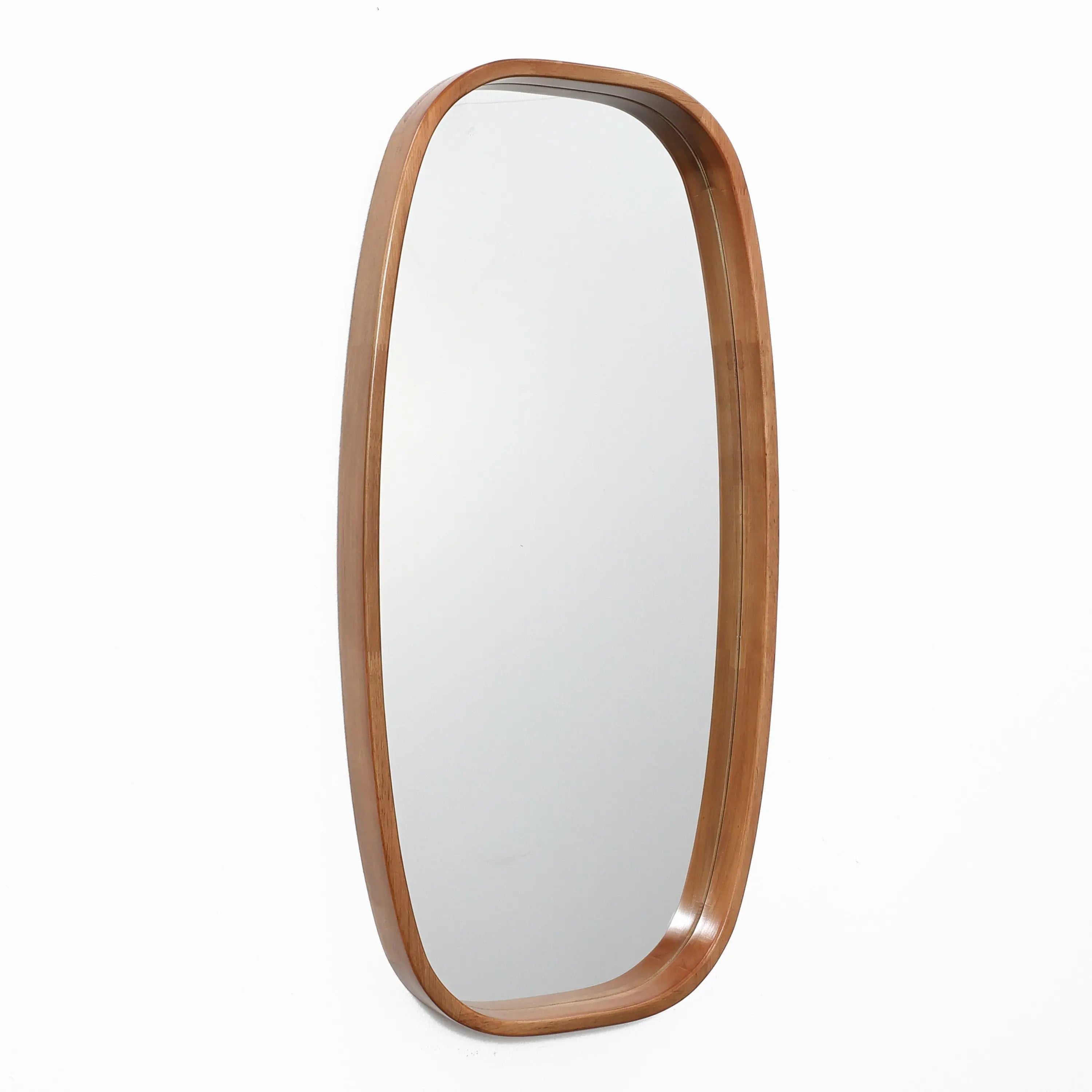 Jean wood frame rounded rectangle wall mirror