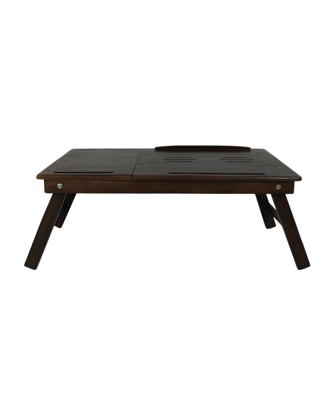 Premium Dark Wooden Laptop Table with Phone Holder