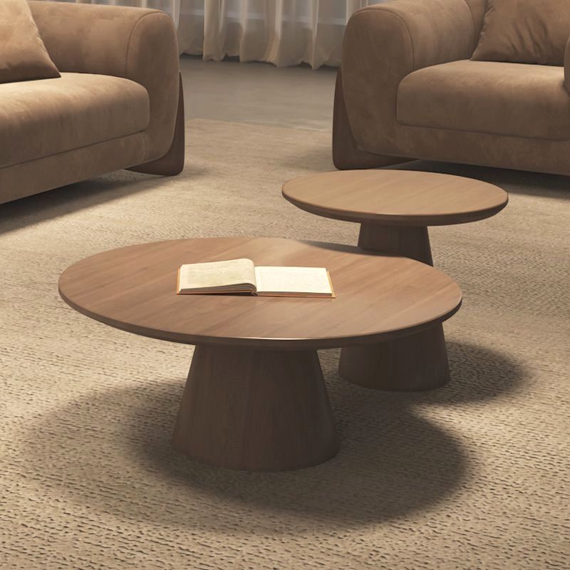 Rounded Timber Coffee Table Set of 2