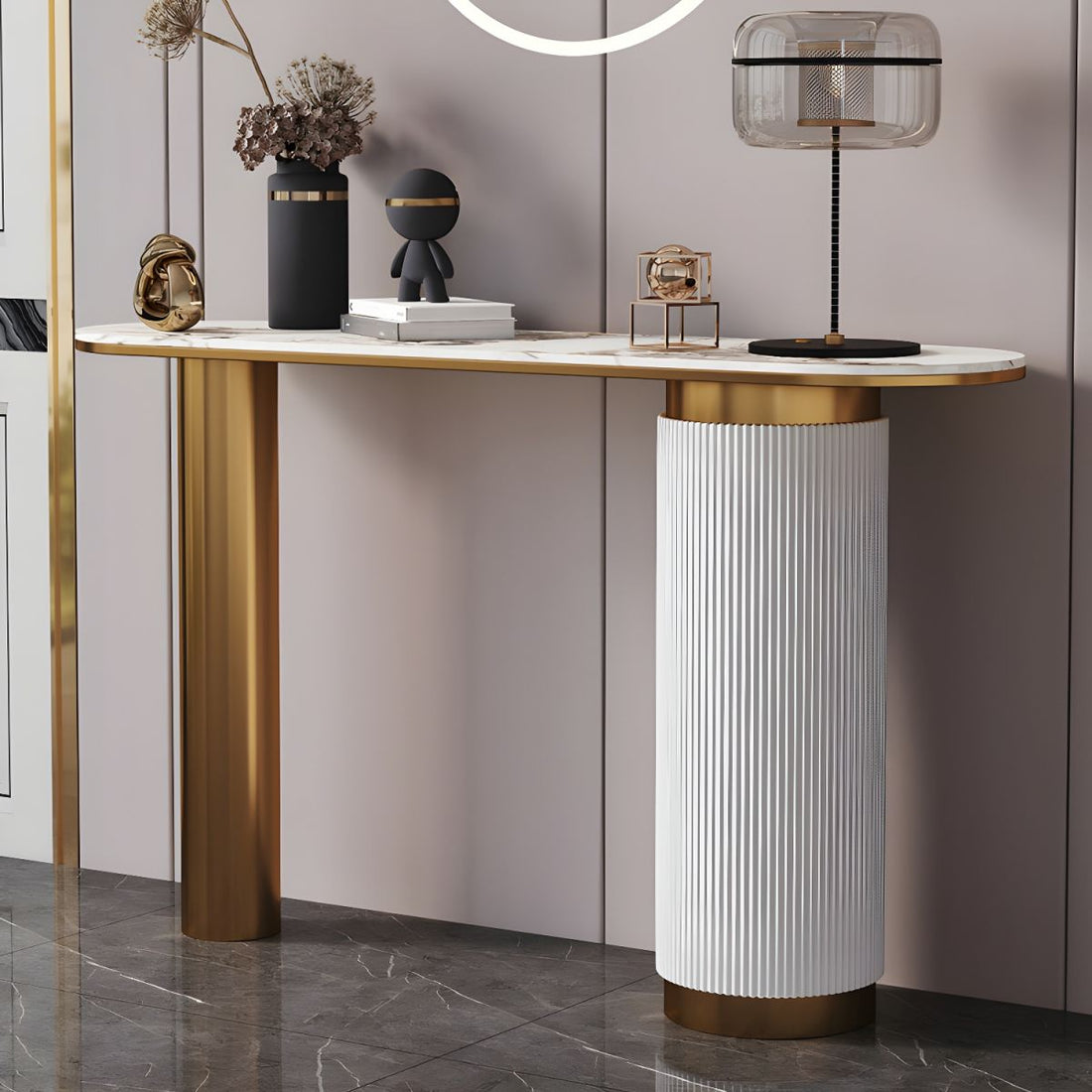 Stone Glam Console Table