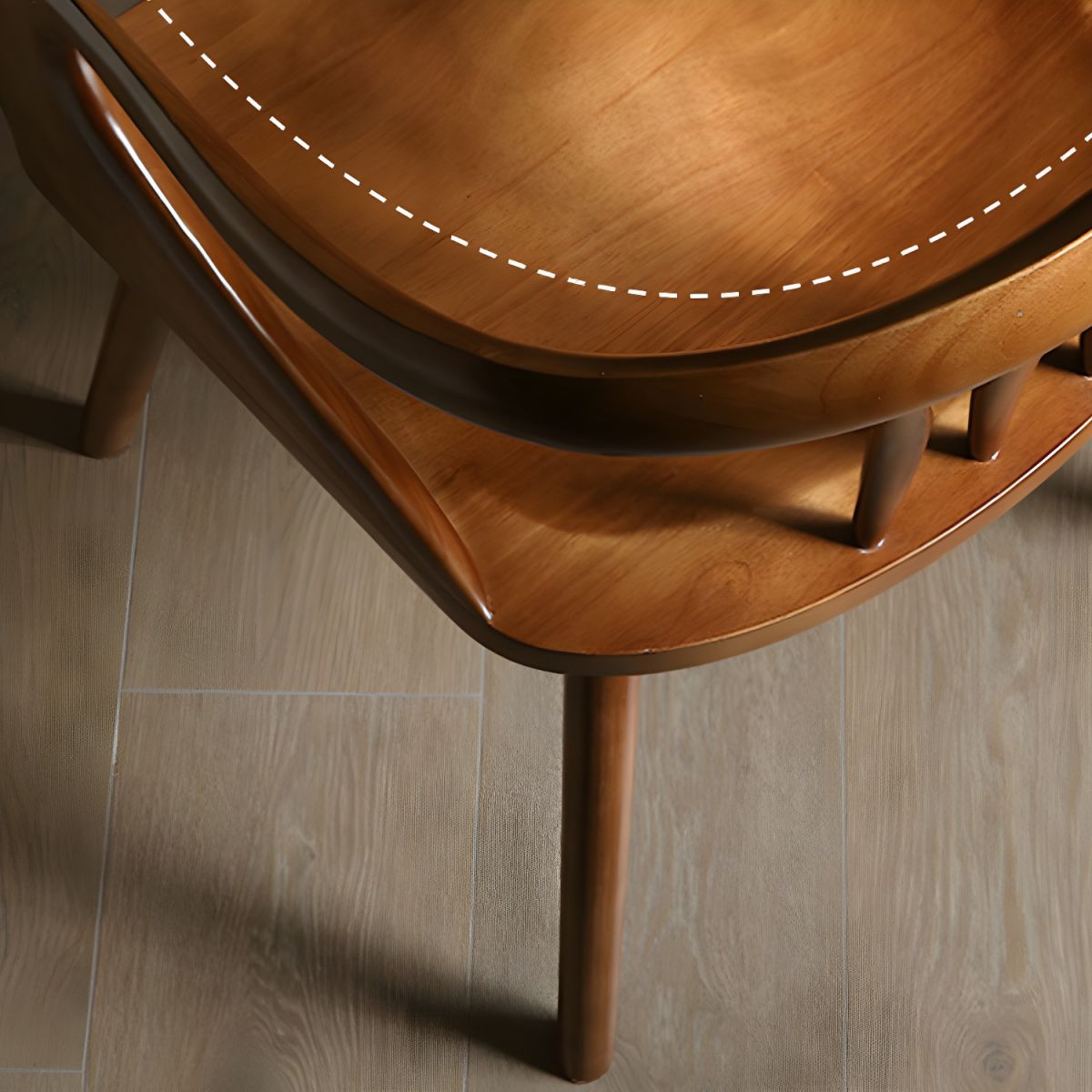 Scandinavian Sloped Arm Wood Chair