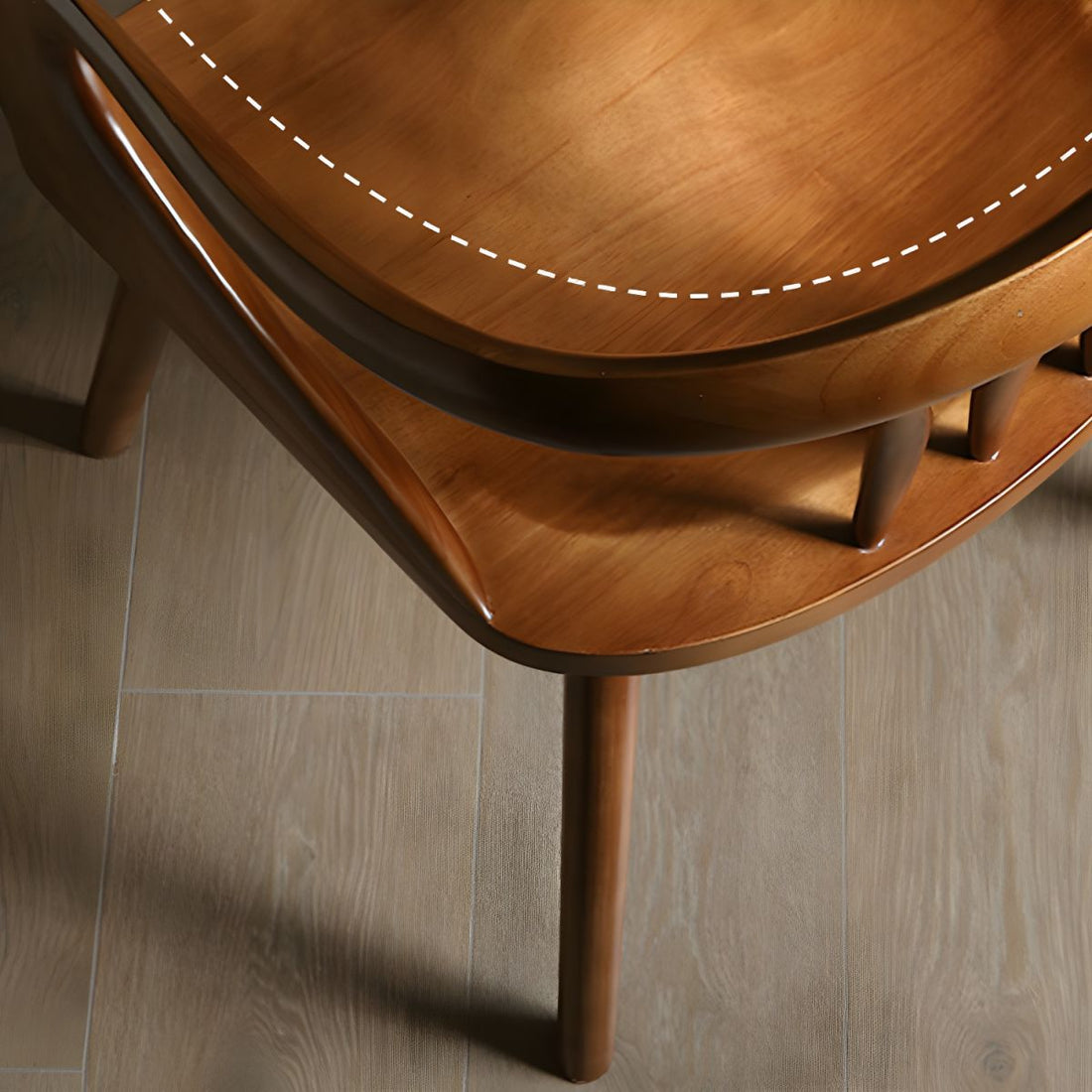 Scandinavian Sloped Arm Wood Chair