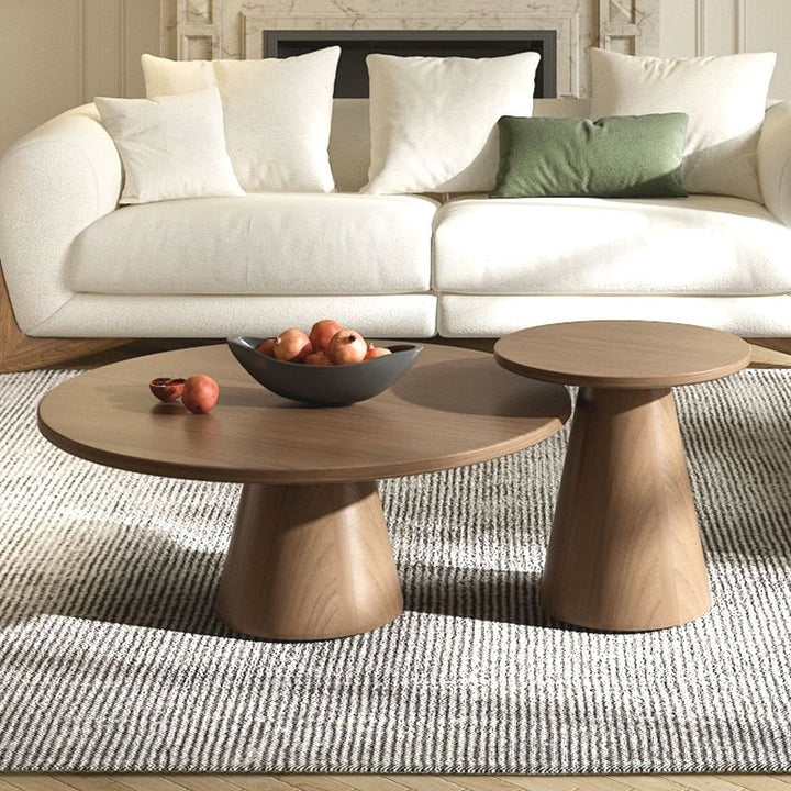 Rounded Timber Nesting Board Game Coffee Table (Set of 2)