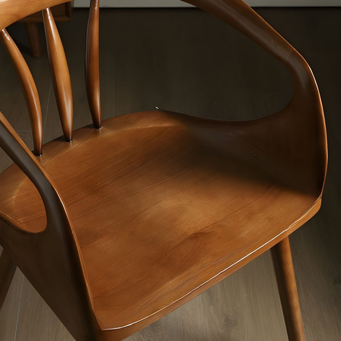Scandinavian Sloped Arm Wood Chair