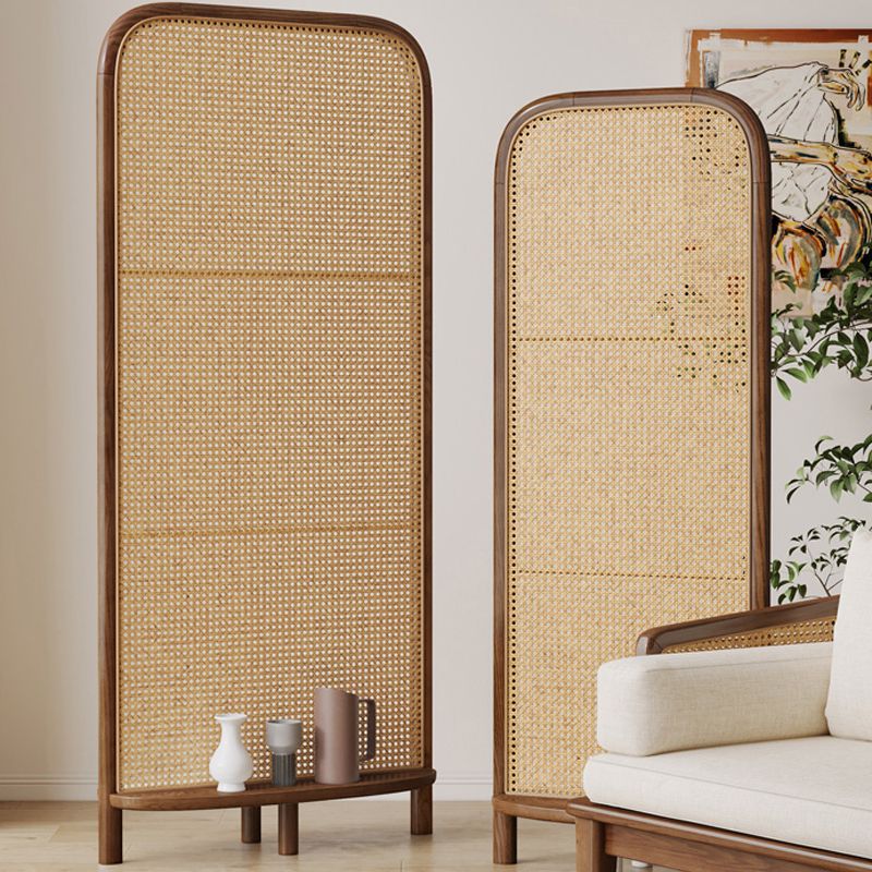 Scandinavian Style Brown Rattan Single Panel Room Divider