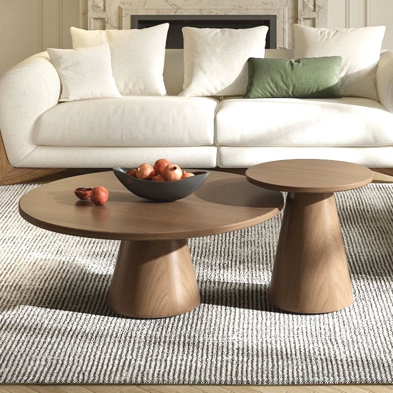 Rounded Timber Coffee Table Set of 2