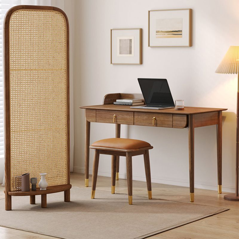 Scandinavian Style Brown Rattan Single Panel Room Divider