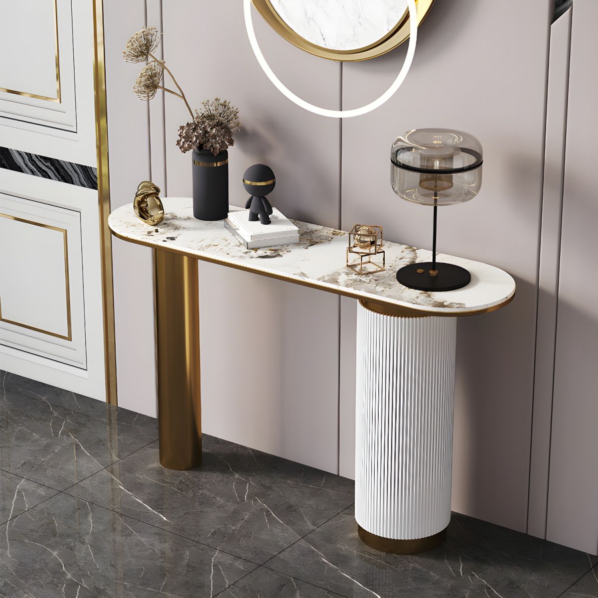 Stone Glam Console Table