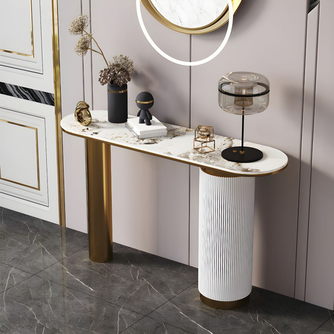Stone Glam Console Table