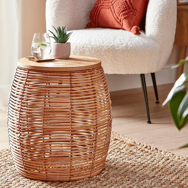 Rey Rattan Storage Side Table