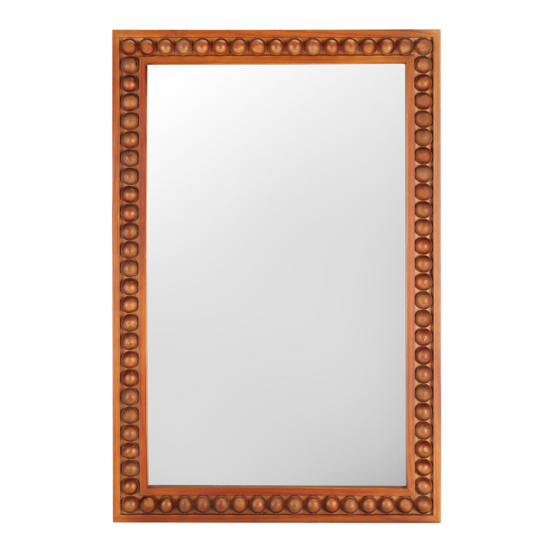 Carved Wood Bead Wall Mirror