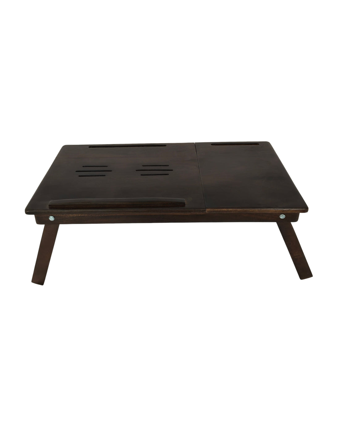 Premium Dark Wooden Laptop Table with Phone Holder