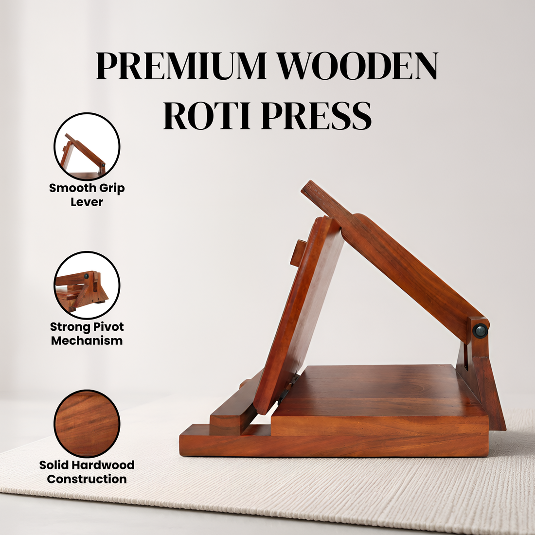 Classic Handcrafted Wooden Roti Maker