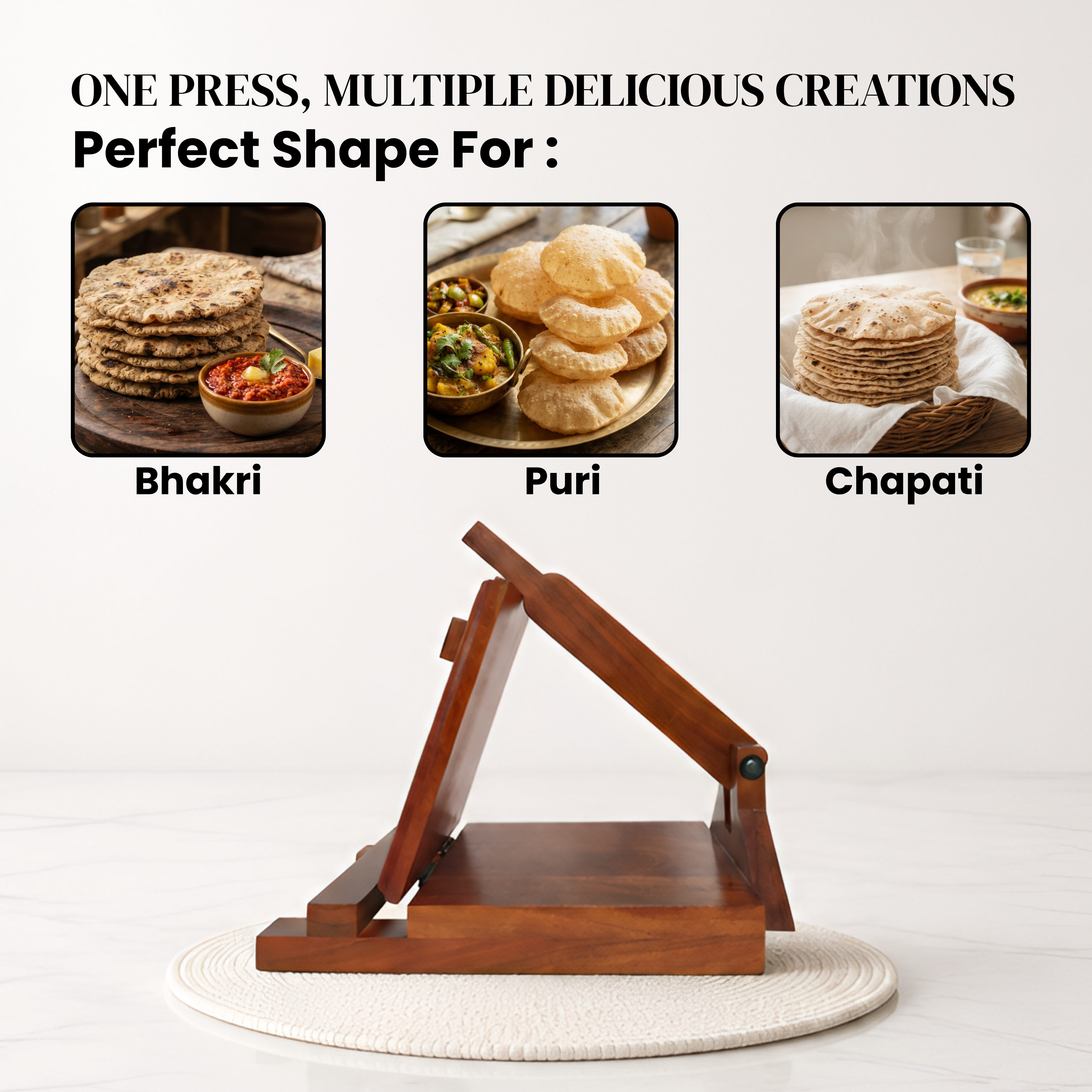 Classic Handcrafted Wooden Roti Maker