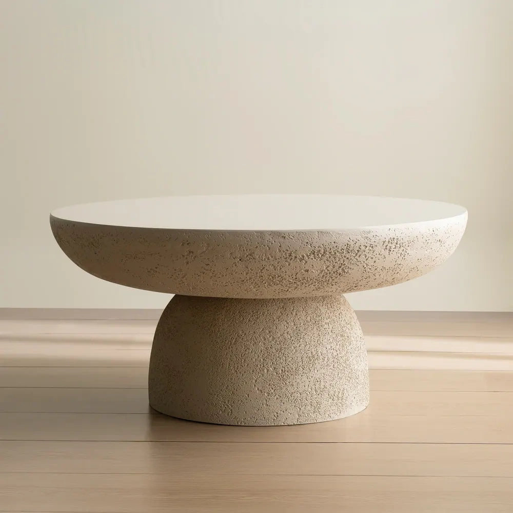 Travertine Round Coffee Tables Accent Center Table