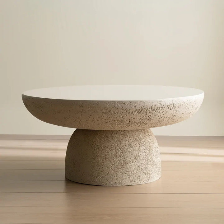 Travertine Round Coffee Tables Accent Center Table