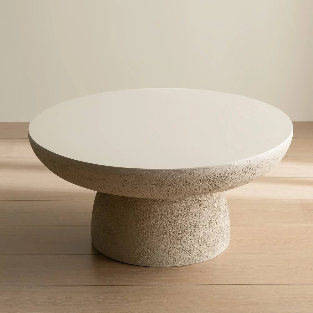 Travertine Round Coffee Tables Accent Center Table