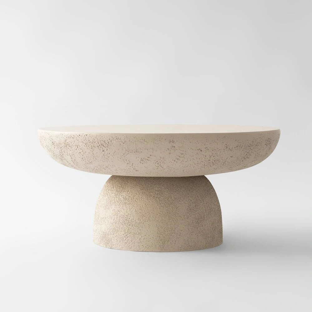Travertine Round Coffee Tables Accent Center Table
