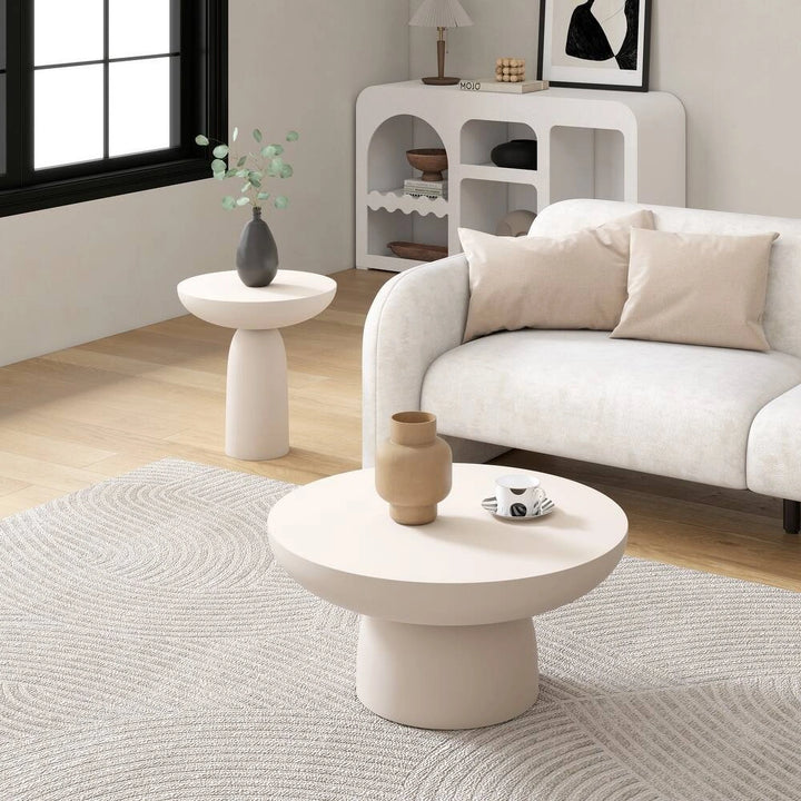 Travertine Round Coffee Tables Accent Center Table