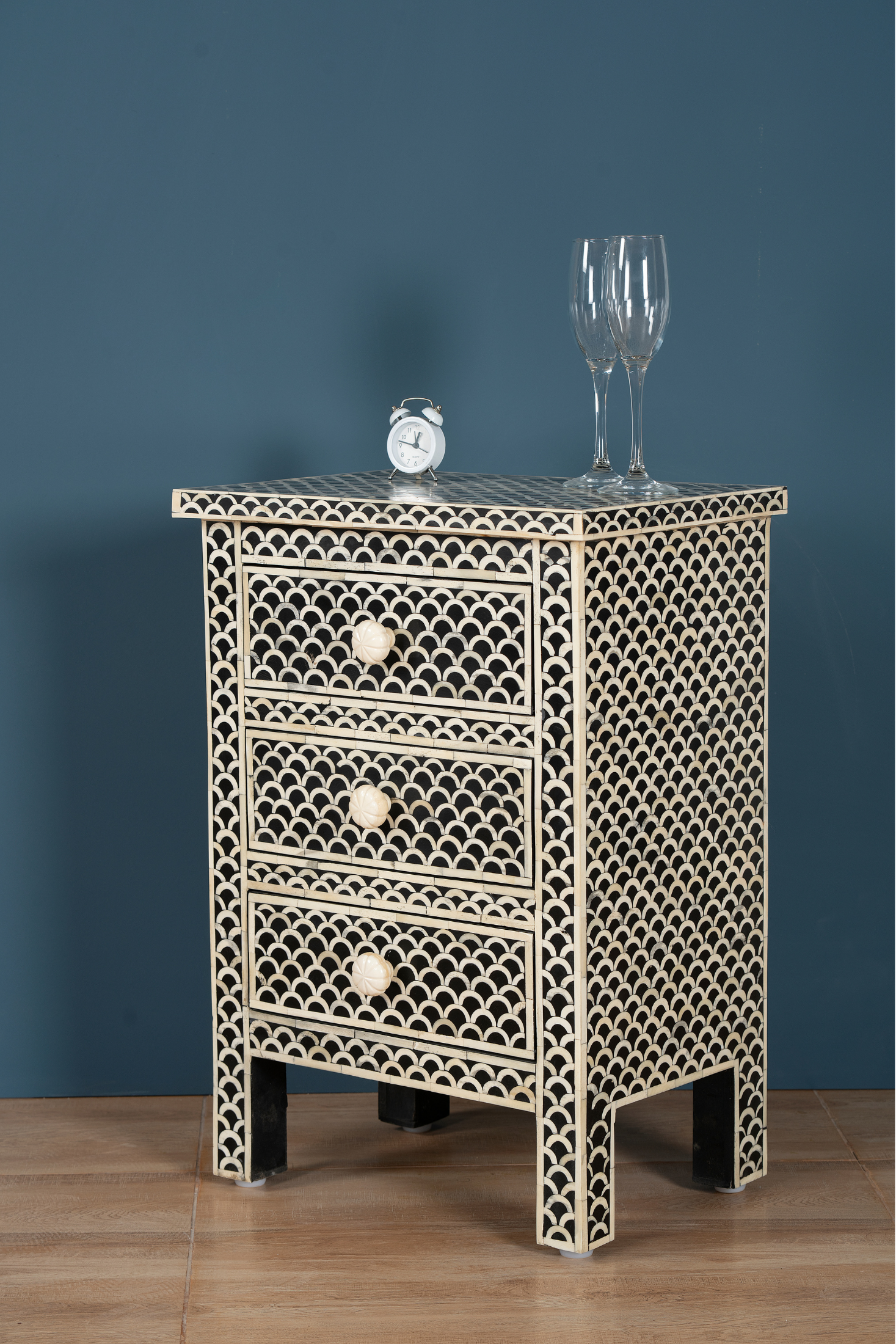 Ivory Arc Inlay Chest of Drawers