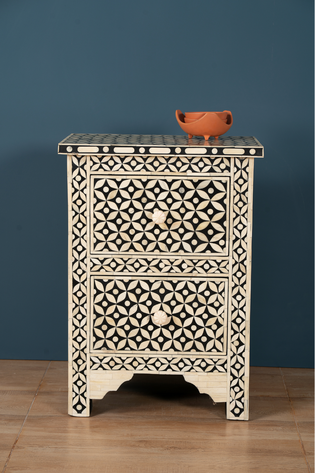 Noir Geo Inlay Bedside Chest