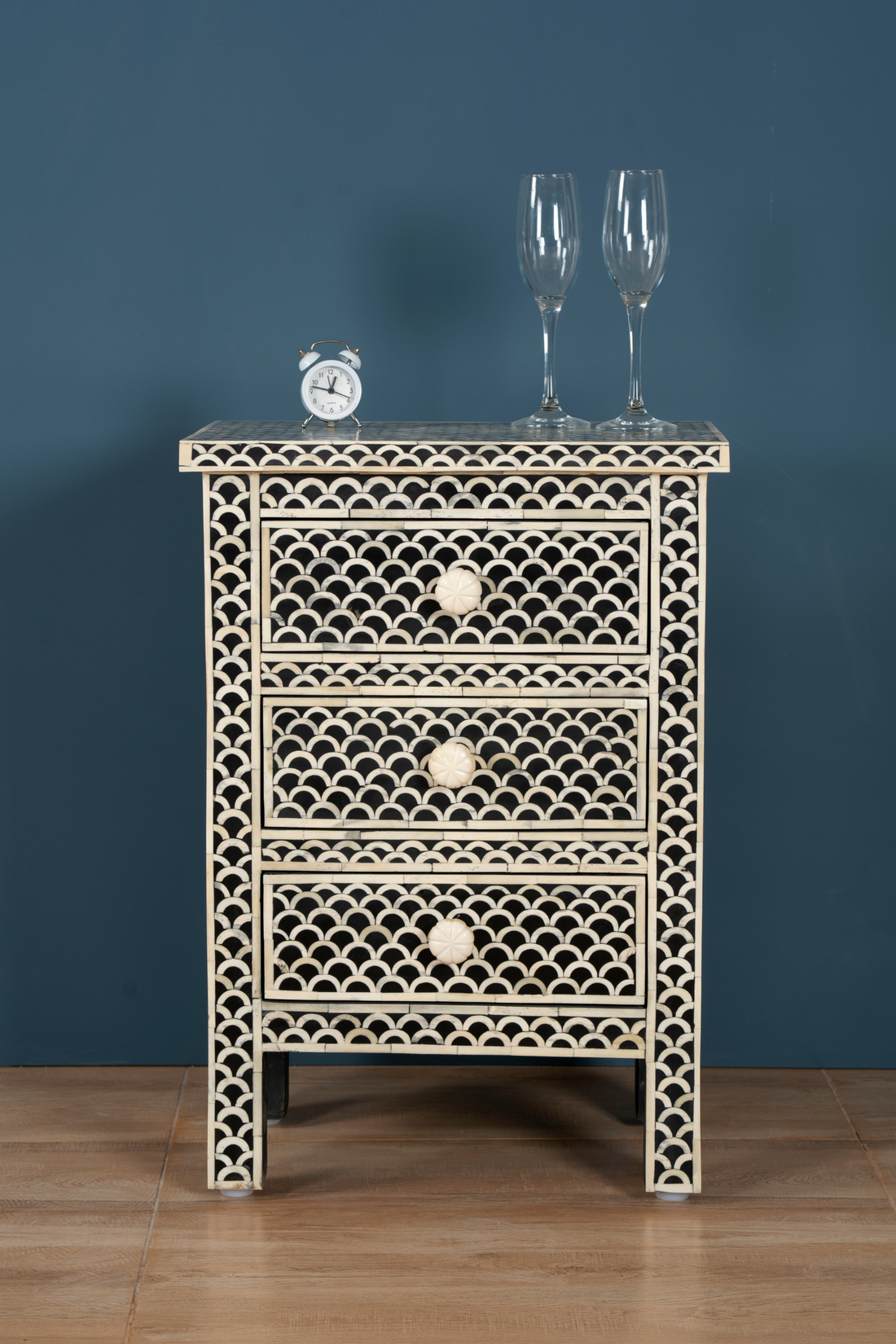 Ivory Arc Inlay Chest of Drawers