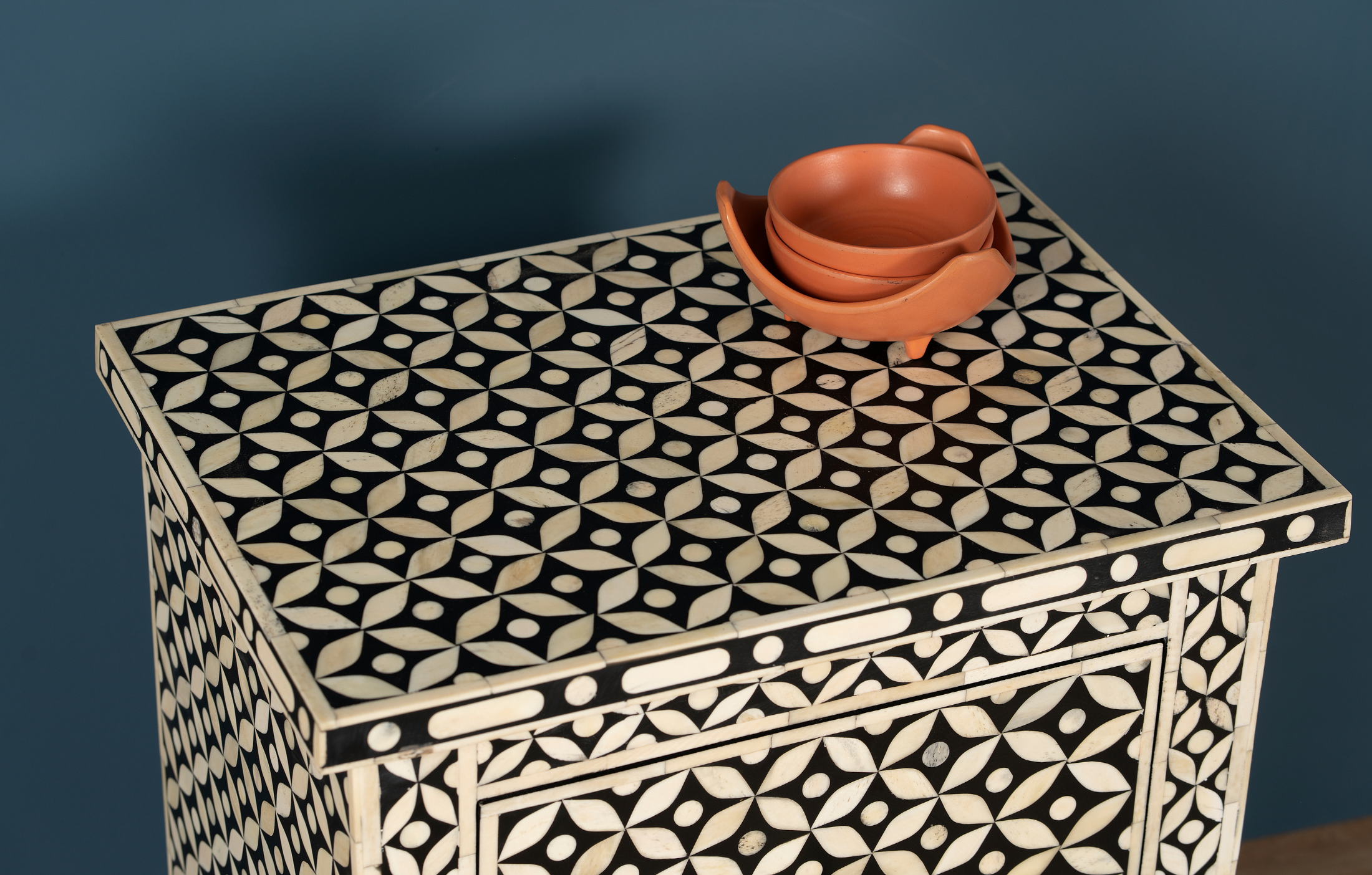 Noir Geo Inlay Bedside Chest