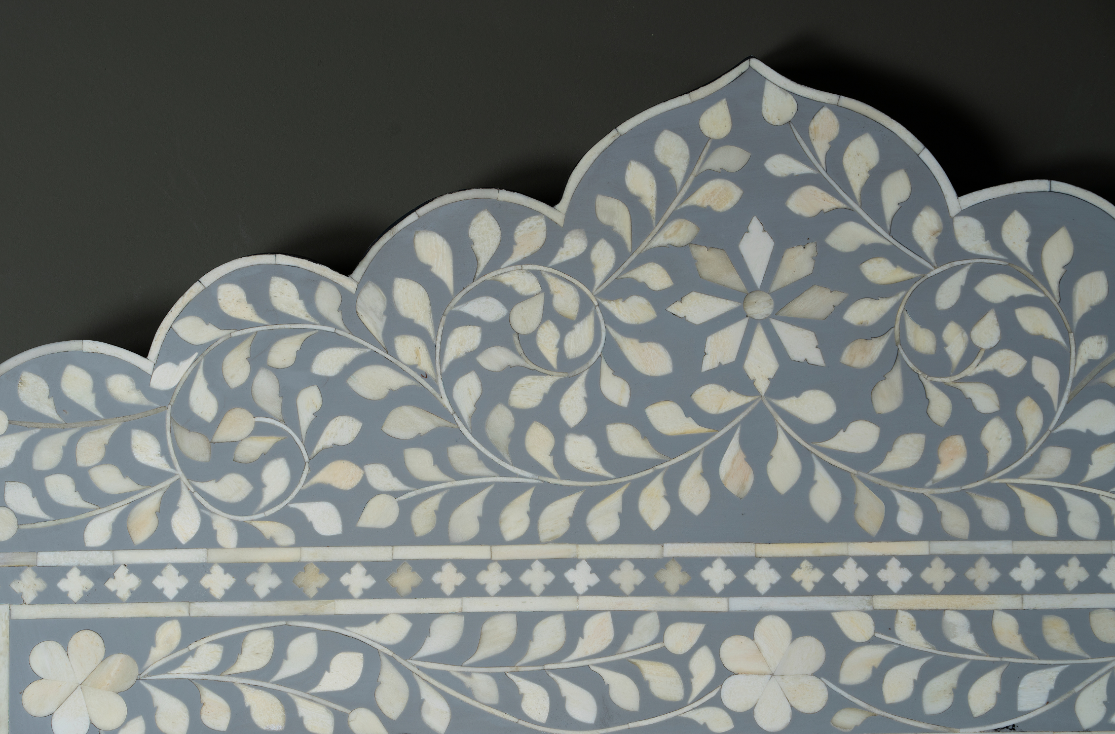 Mist Grey Royale Inlay Wall Mirror