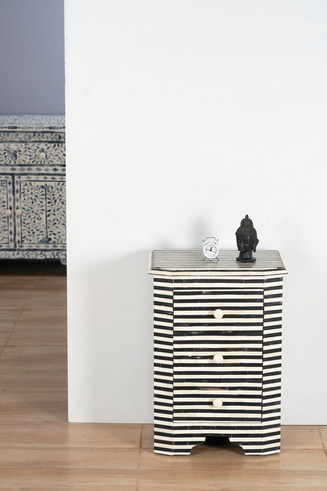 Midnight Stripe Inlay Chest of Drawer