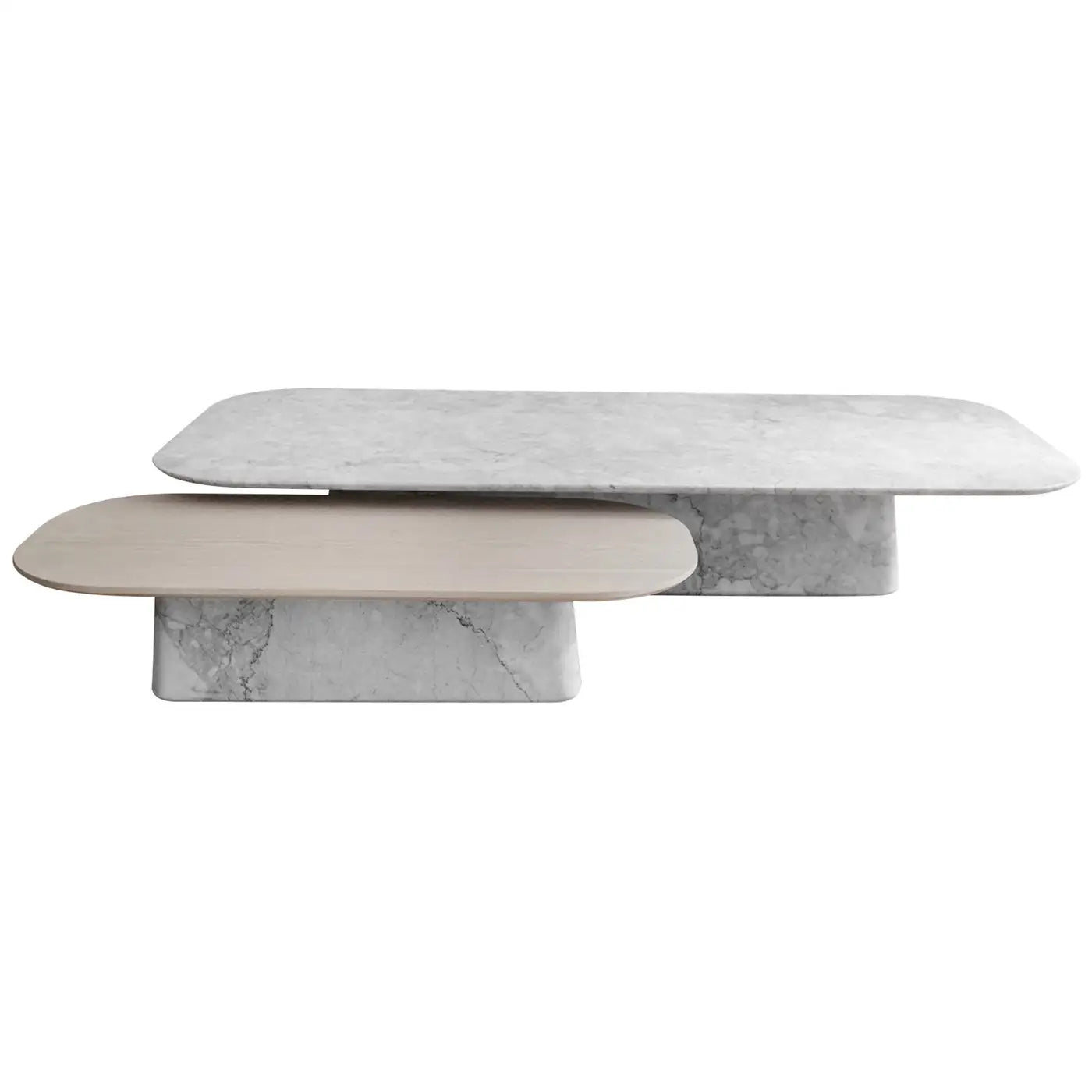 Coffee tables white marble Set of 2