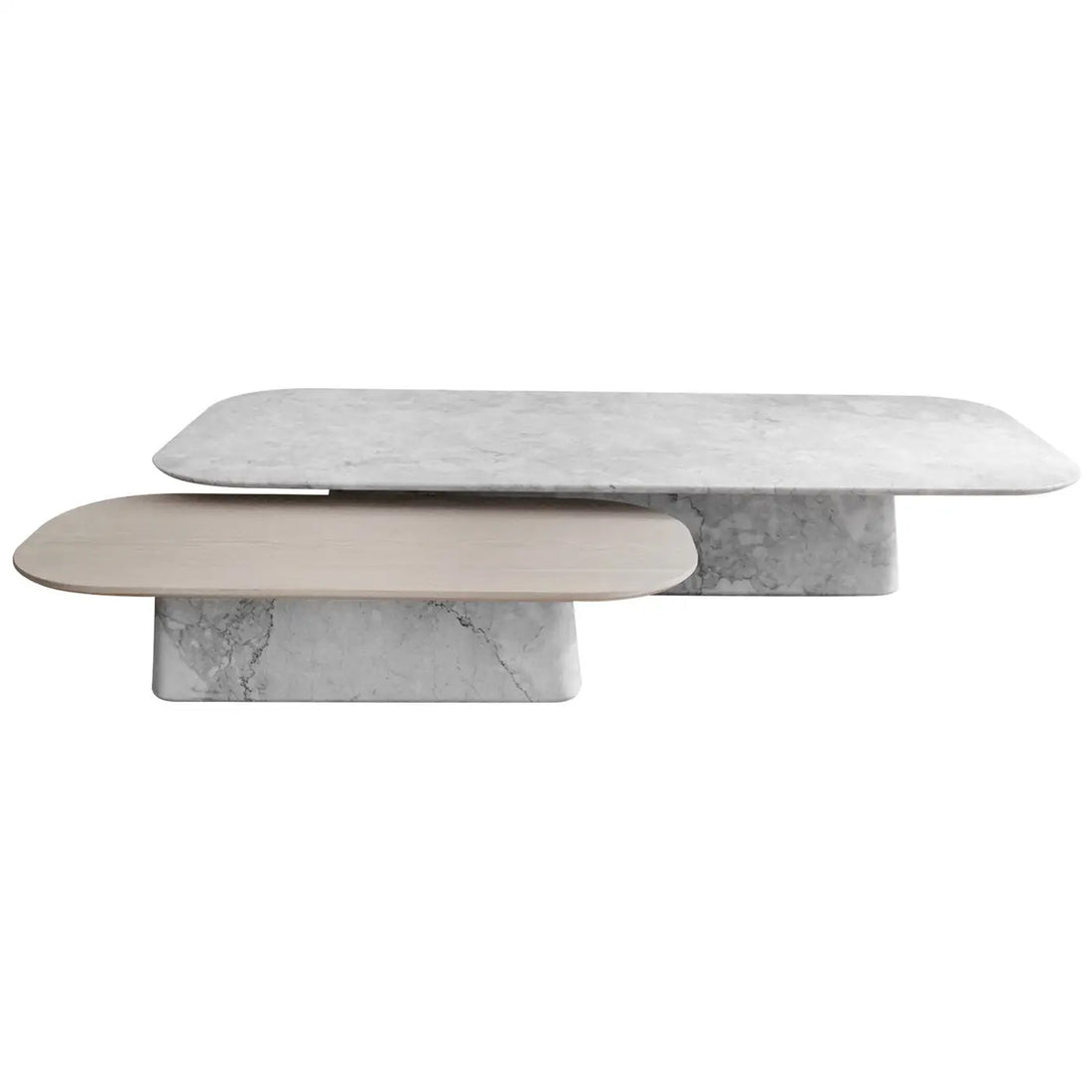Coffee tables white marble Set of 2