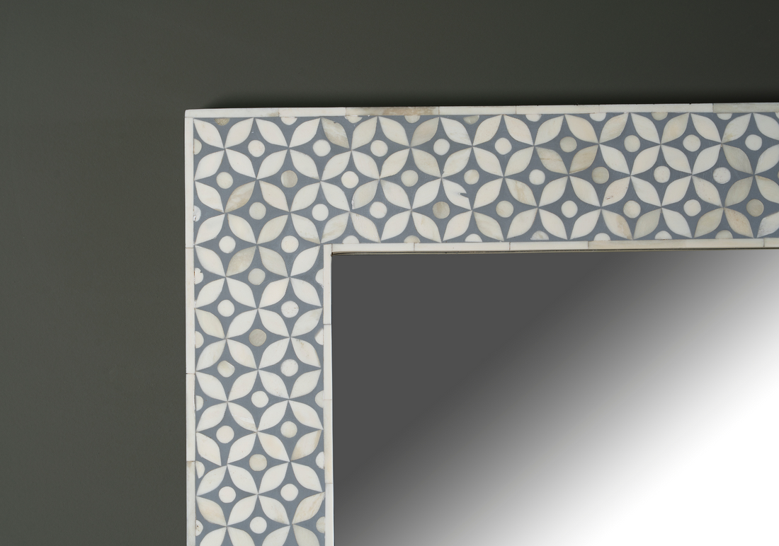 Ivory Tessera Inlay Wall Mirror