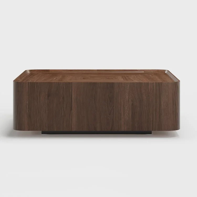 Exclusive Wooden Centre Table with Walnut Veneer & Storage