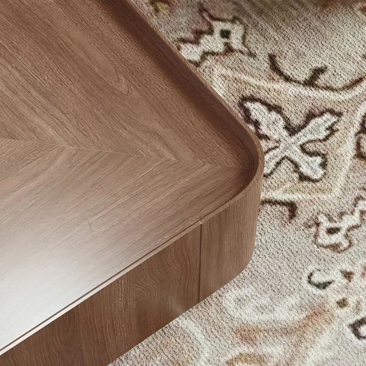 Exclusive Wooden Centre Table with Walnut Veneer & Storage