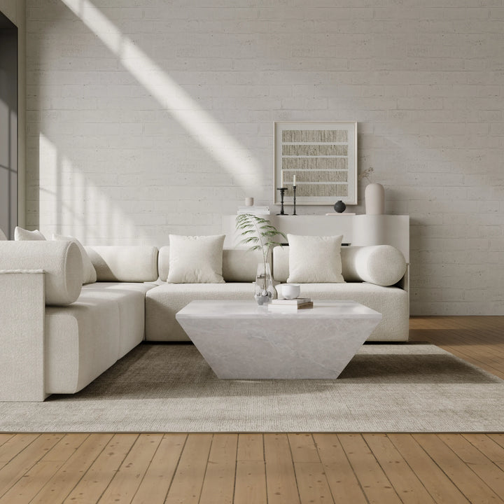 Modern Square Travertine Coffee Table