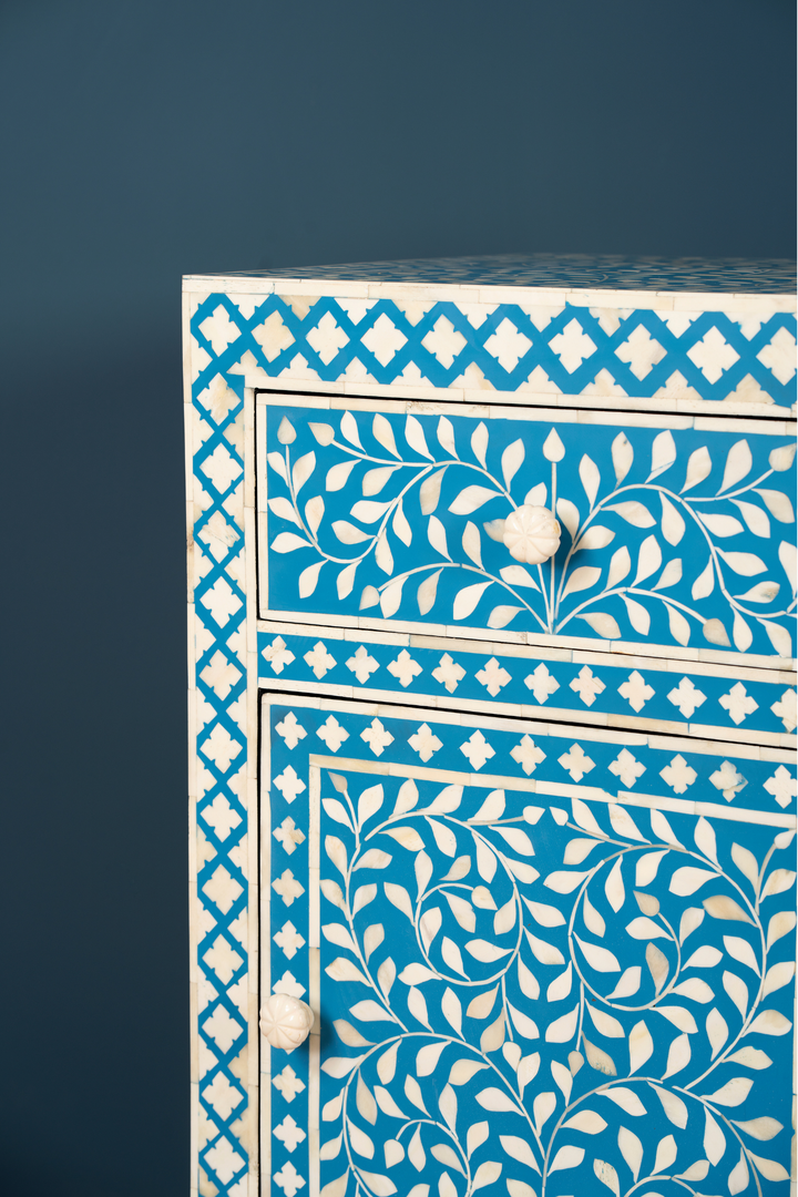 Azure Vine Inlay Bedside Chest
