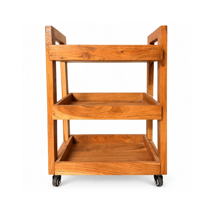 Honeywood Artisan 3-Tier Solid Wood Serving & Storage Trolley