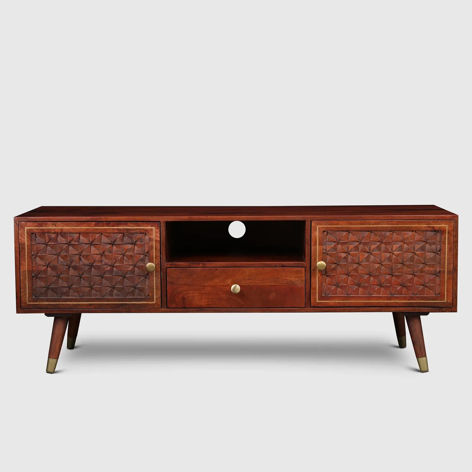 Full Height TV Unit in Honey Finish Colour