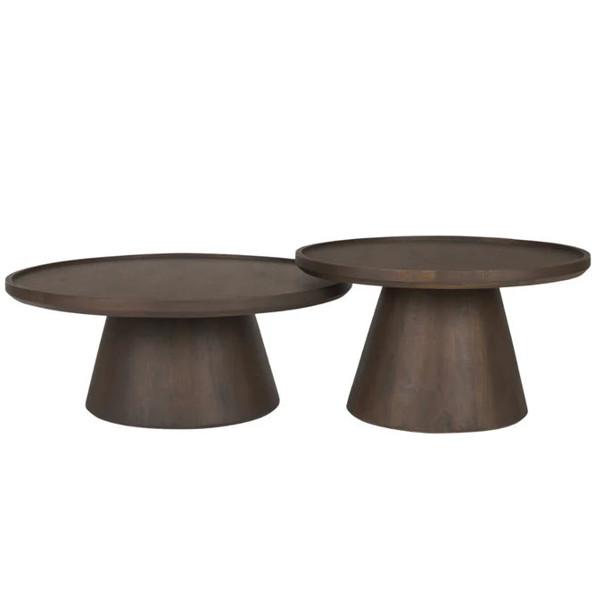 Nesting Coffee Tables, Set of Two, Dark Brown