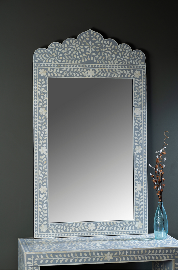Mist Grey Royale Inlay Wall Mirror