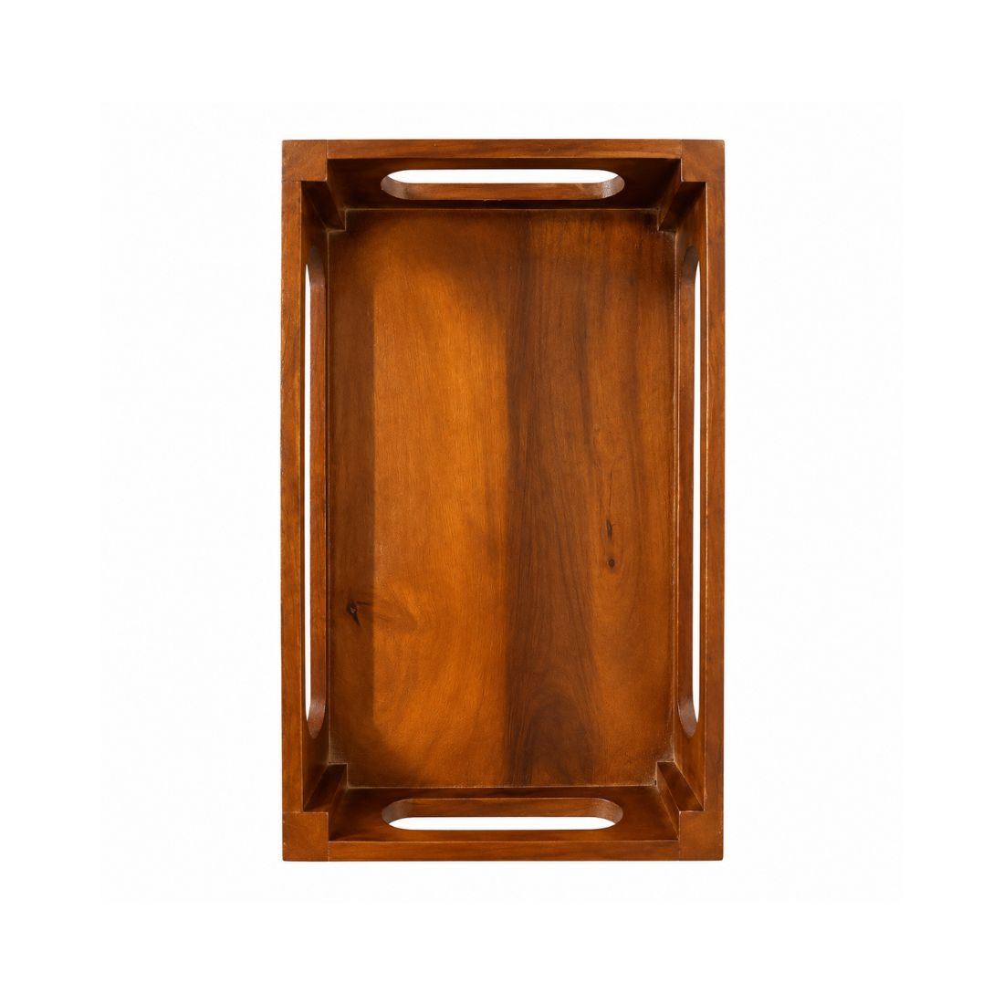 Walnut Luxe Solid Wood 3-Tier Storage & Serving Trolley