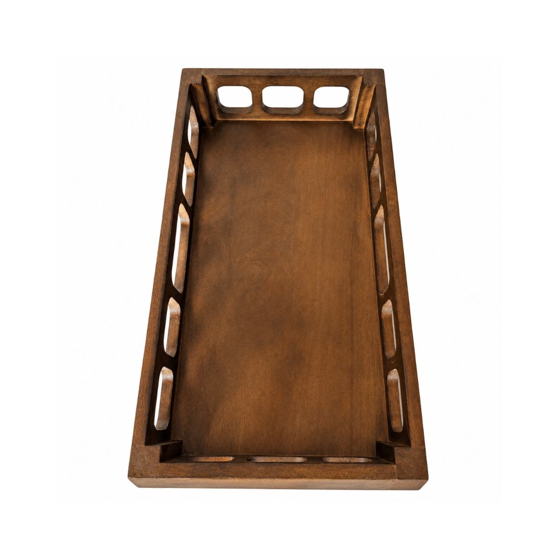 Rustic Haven Solid Wood 3-Tier Utility & Serving Trolley