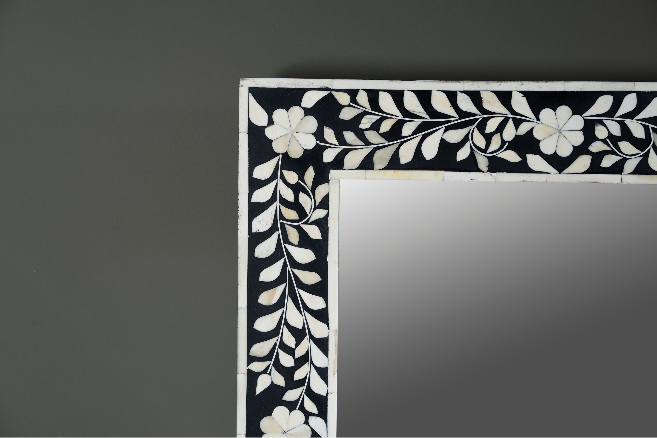 Ivory Vine Noir Inlay Wall Mirror
