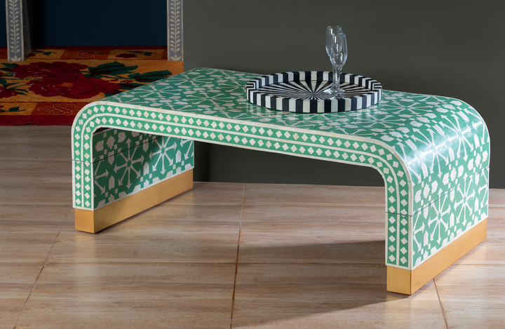 Emerald Curve Inlay Coffee Table