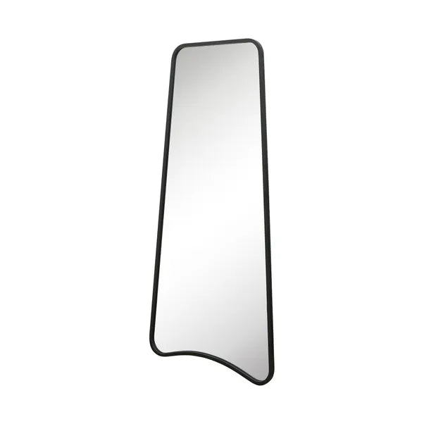 Modern Asymmetrical Black Frame Floor Mirror