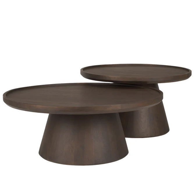 Nesting Coffee Tables, Set of Two, Dark Brown