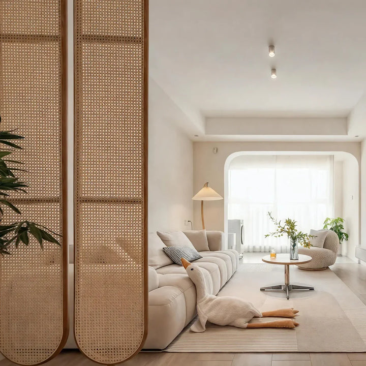 RAVENI Wooden Rattan Room Divider