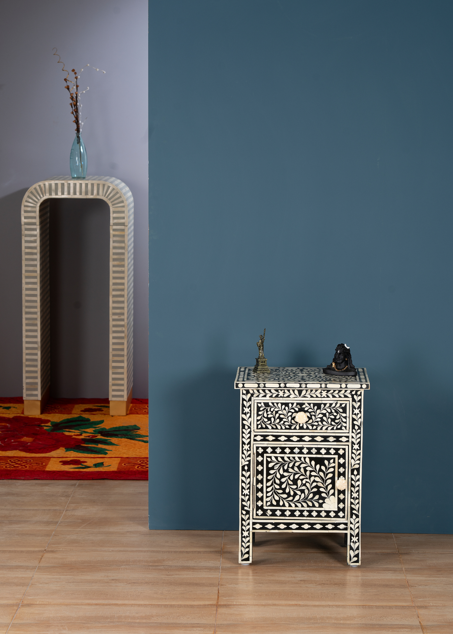 Midnight Vine Inlay Side Cabinet